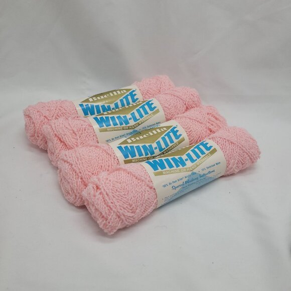 Bucilla Other - Vtg 4 Skeins Bucilla Win-Lite Light Pink 7 Yarn 1 Oz Each Acrylic Nylon Art 7228